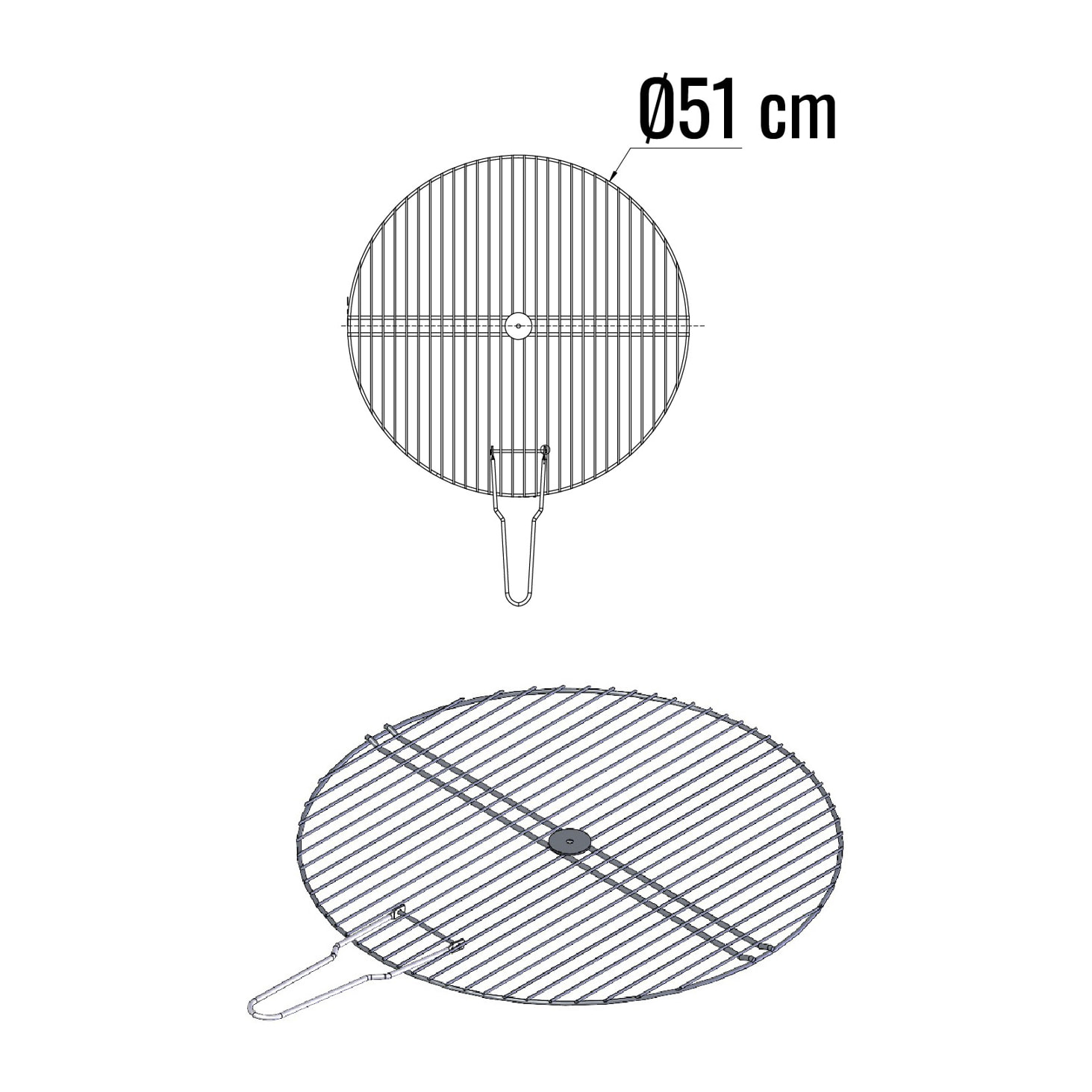 Grille ronde simple – Ø 51 cm