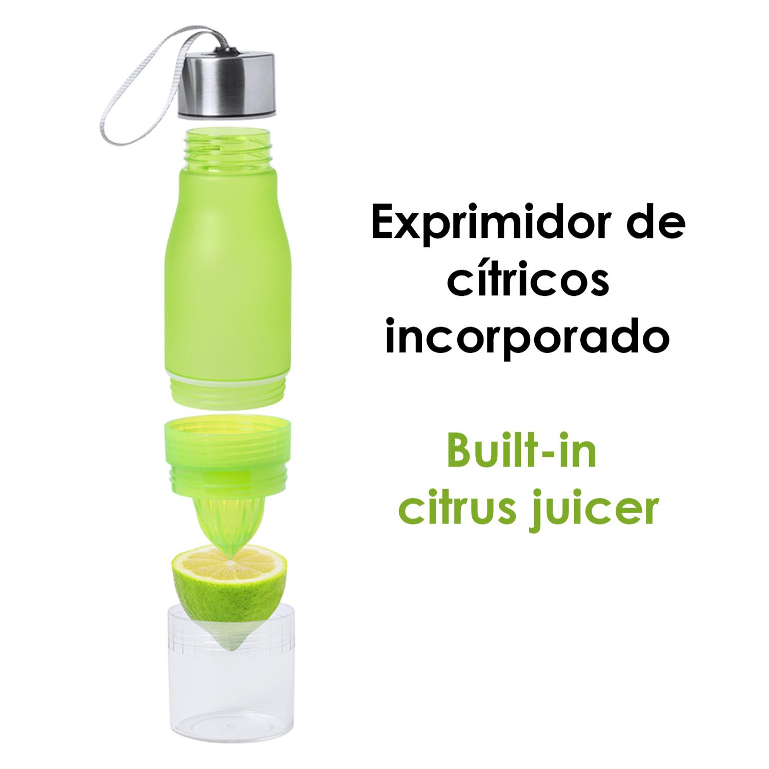 Selmy bidón de 700ml de capacidad Tritán de alta resistencia al calor. Base con exprimidor de cítricos.