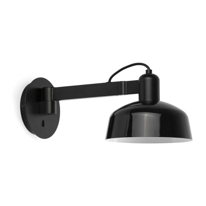 TATAWIN Lampada metallo da parete braccio a parete nero