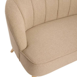 Canapé Naova 2 Places 72x72x126 cm Tissu Beige