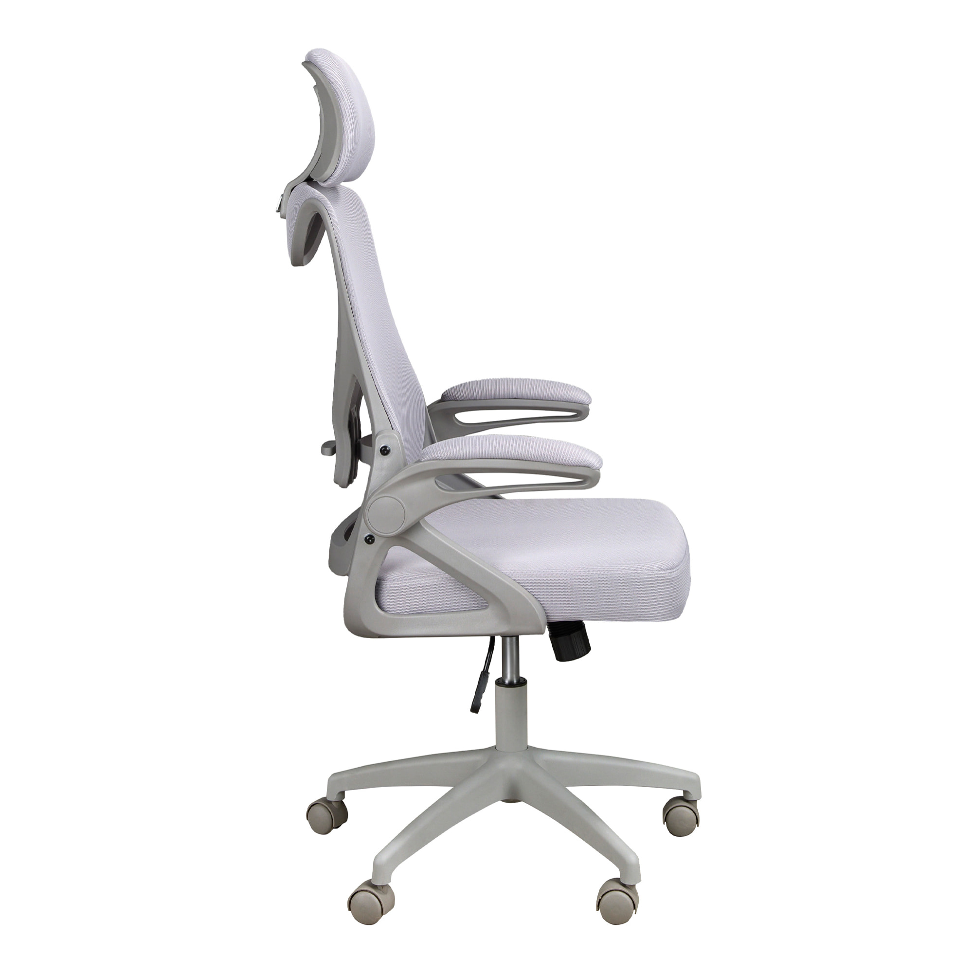 Silla Angel Cerdá oficina giratoria con asiento y respaldo tapizado en tela gris 63x62x119cm