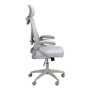 Silla Angel Cerdá oficina giratoria con asiento y respaldo tapizado en tela gris 63x62x119cm
