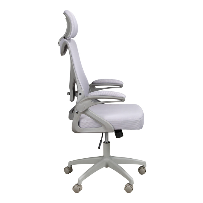 Silla Angel Cerdá oficina giratoria con asiento y respaldo tapizado en tela gris 63x62x119cm