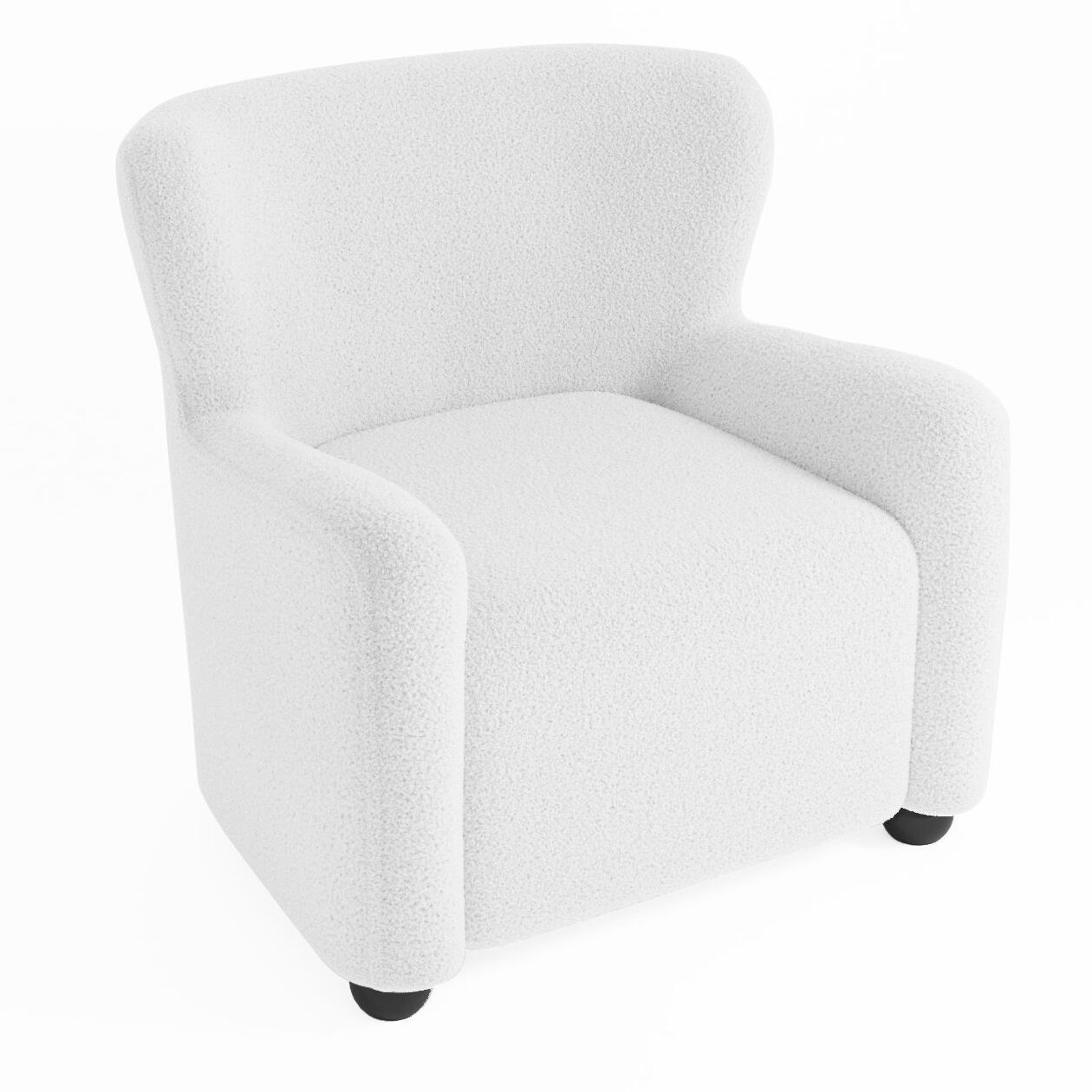 Fauteuil blanc effet laine bouclée