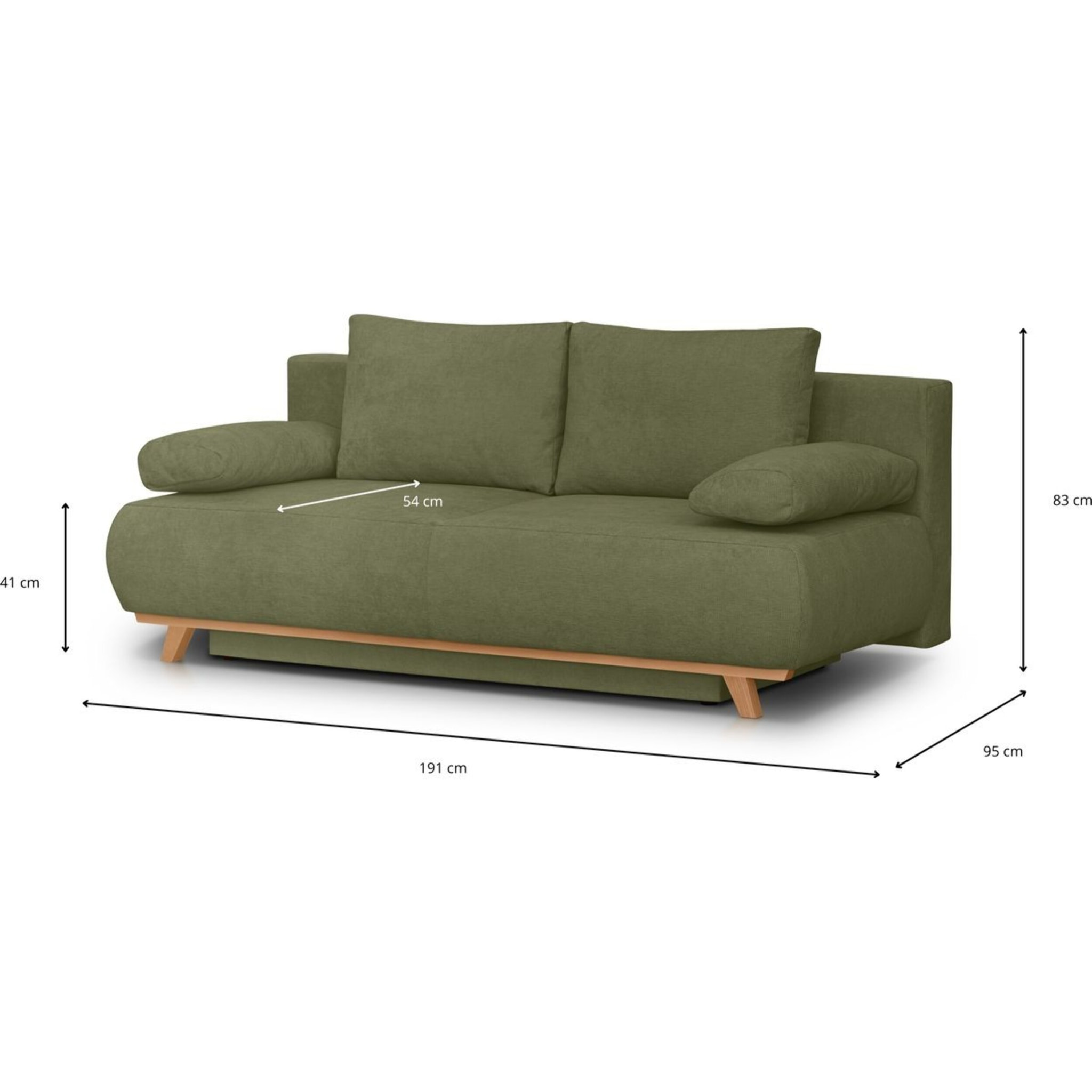 Canapé convertible 3 places en tissu chenille - LARIA