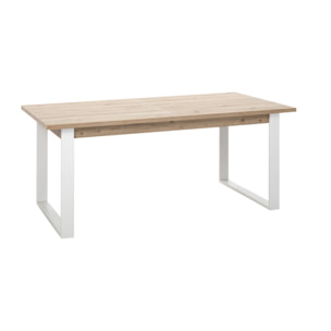 Table de repas extensible 180/240cm chêne & métal blanc - MONDAY