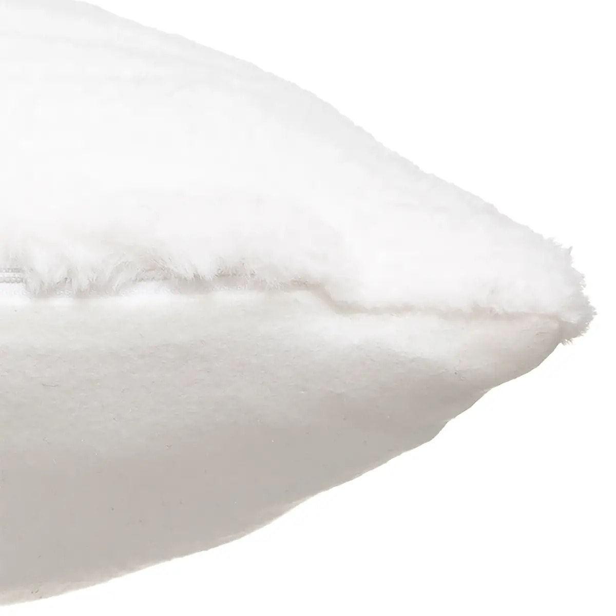 Coussin "Manoir" fausse fourrure blanc 45x45cm