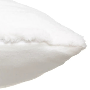 Coussin "Manoir" fausse fourrure blanc 45x45cm