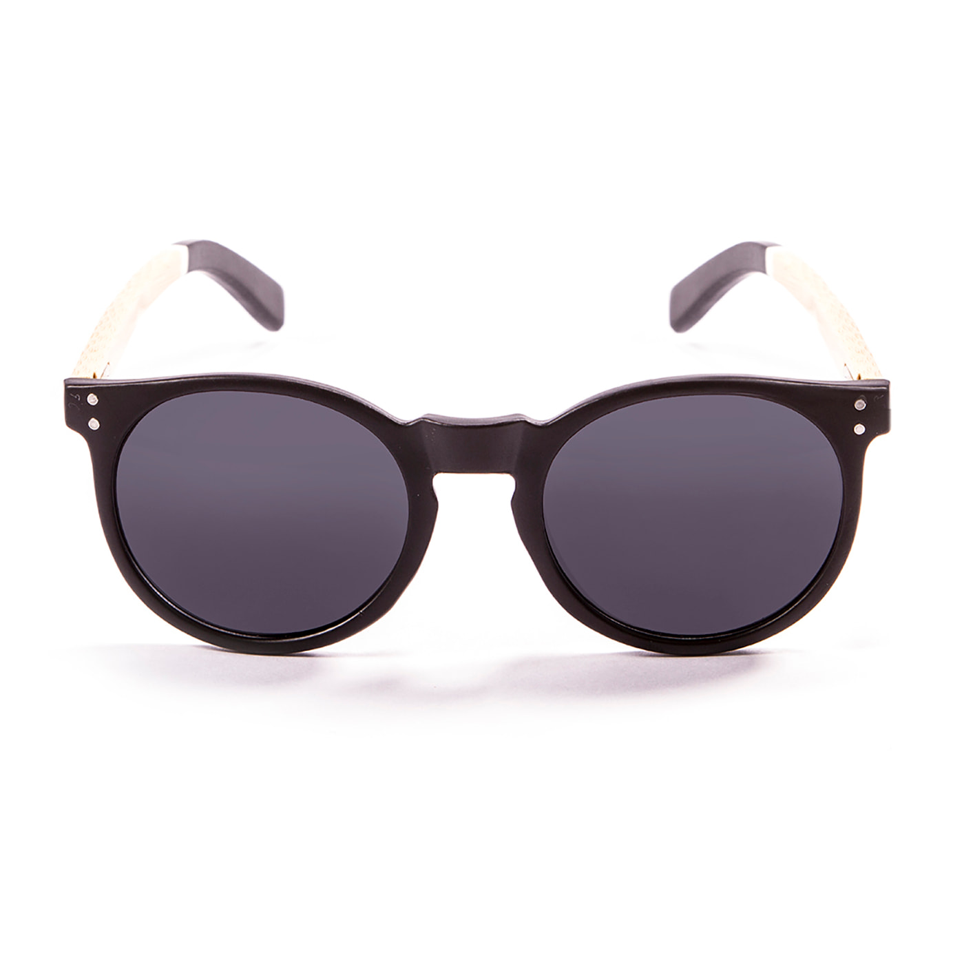 Gafas de sol OCEAN LIZARD WOOD - Estructura negro y patillas madera natural. blanco-negro / Ahumada