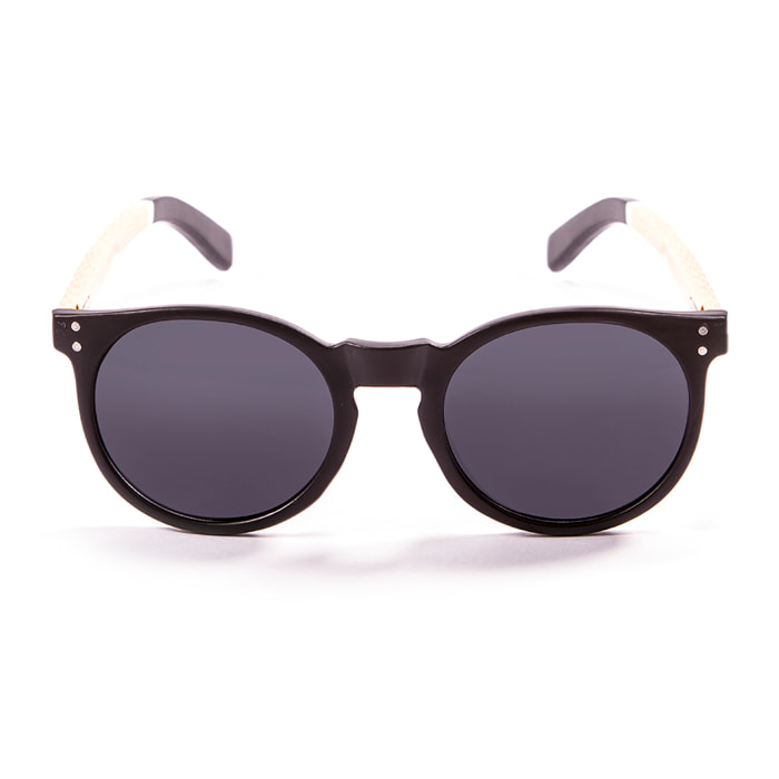 Gafas de sol OCEAN LIZARD WOOD - Estructura negro y patillas madera natural. blanco-negro / Ahumada