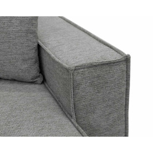 Cezanne - Canapé panoramique en U 7 places convertible avec coffre en tissu texturé - Gris
