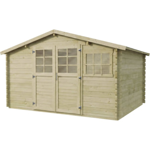 Abri de jardin en bois traité autoclave "Belmont" - 12.53 m² - 34 mm