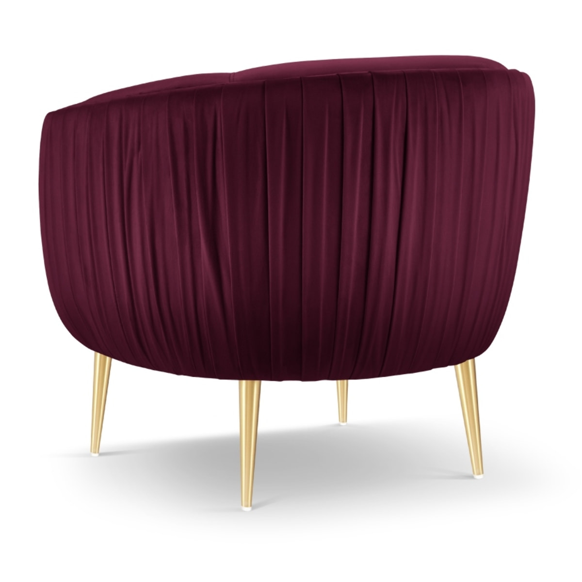 Fauteuil "Cyrille" en velours pourpre