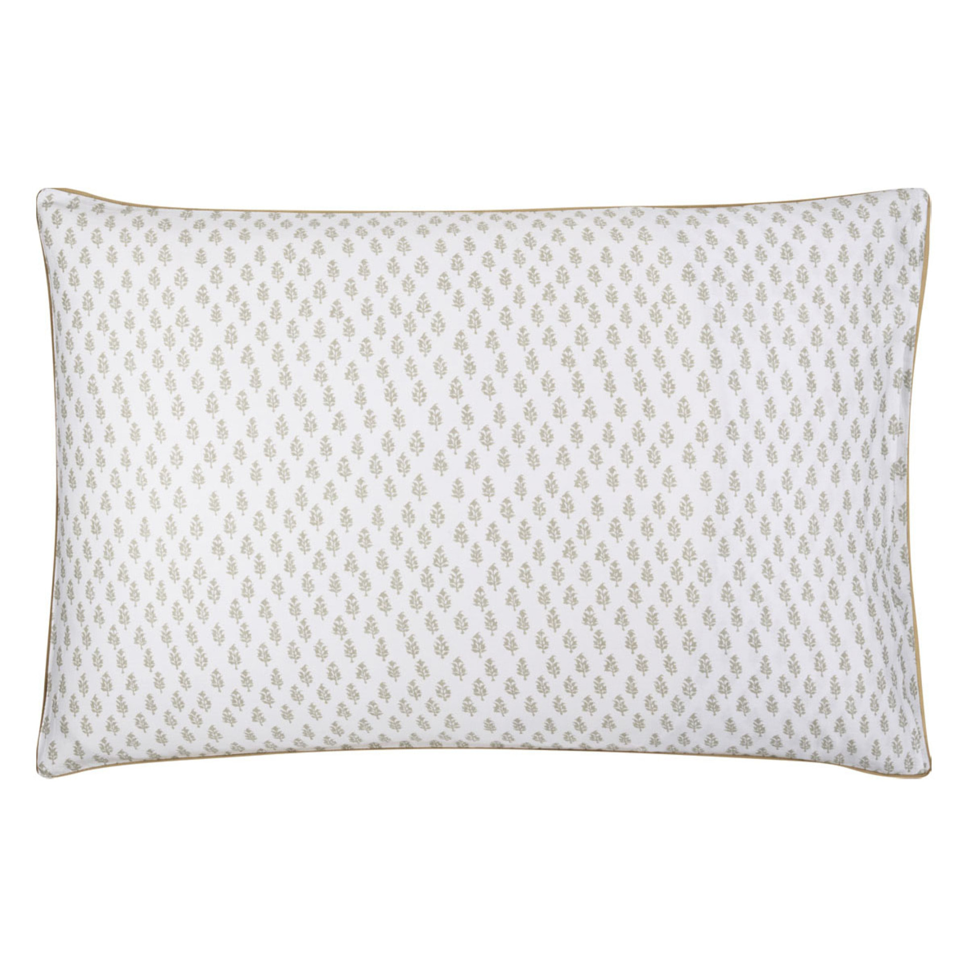 Taie d'oreiller imprimée en satin de coton, KASAVU, Beige