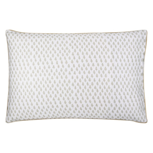 Taie d'oreiller imprimée en satin de coton, KASAVU, Beige