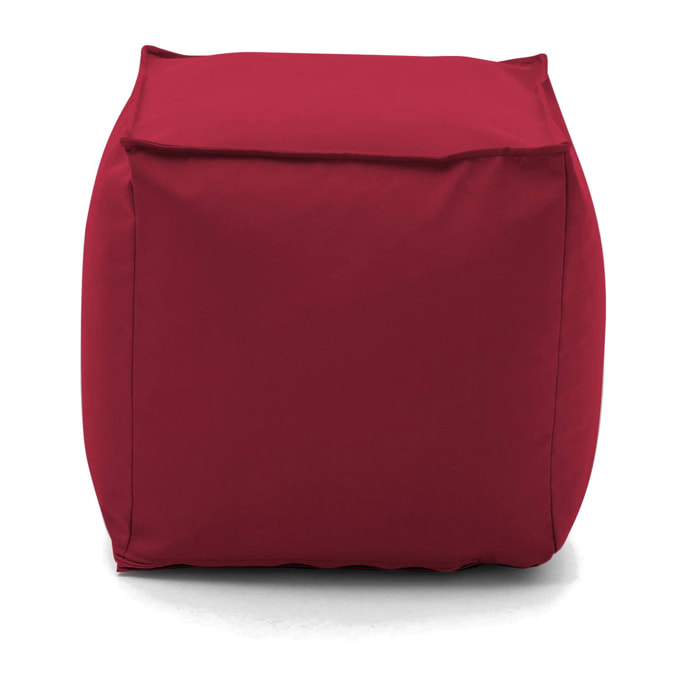 Pouf Annalaura, Pouf multifunzione, 100% Made in Italy, Poltroncina relax in tessuto imbottito, Cm 45x45h45, Rosso