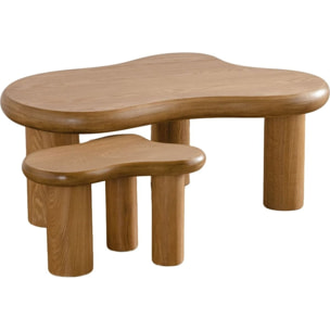 Lot de 2 tables basses organiques gigognes - WAVE