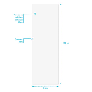 Panneau mural aluminium Blanc 90 x 250 cm - WALL'IT