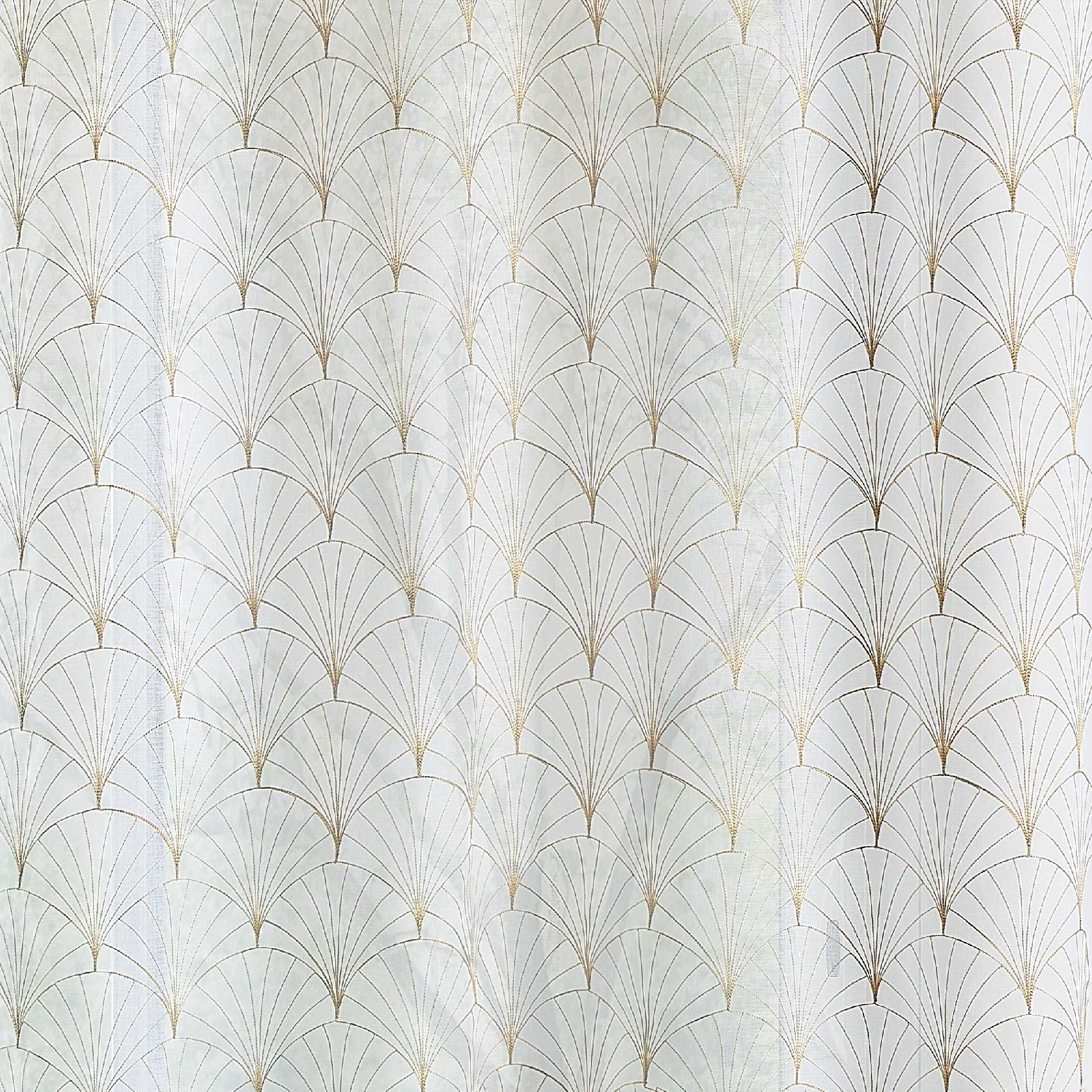 Voilage brodé style art déco - Beige