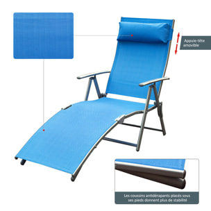 Transat inclinable multi-positions pliable