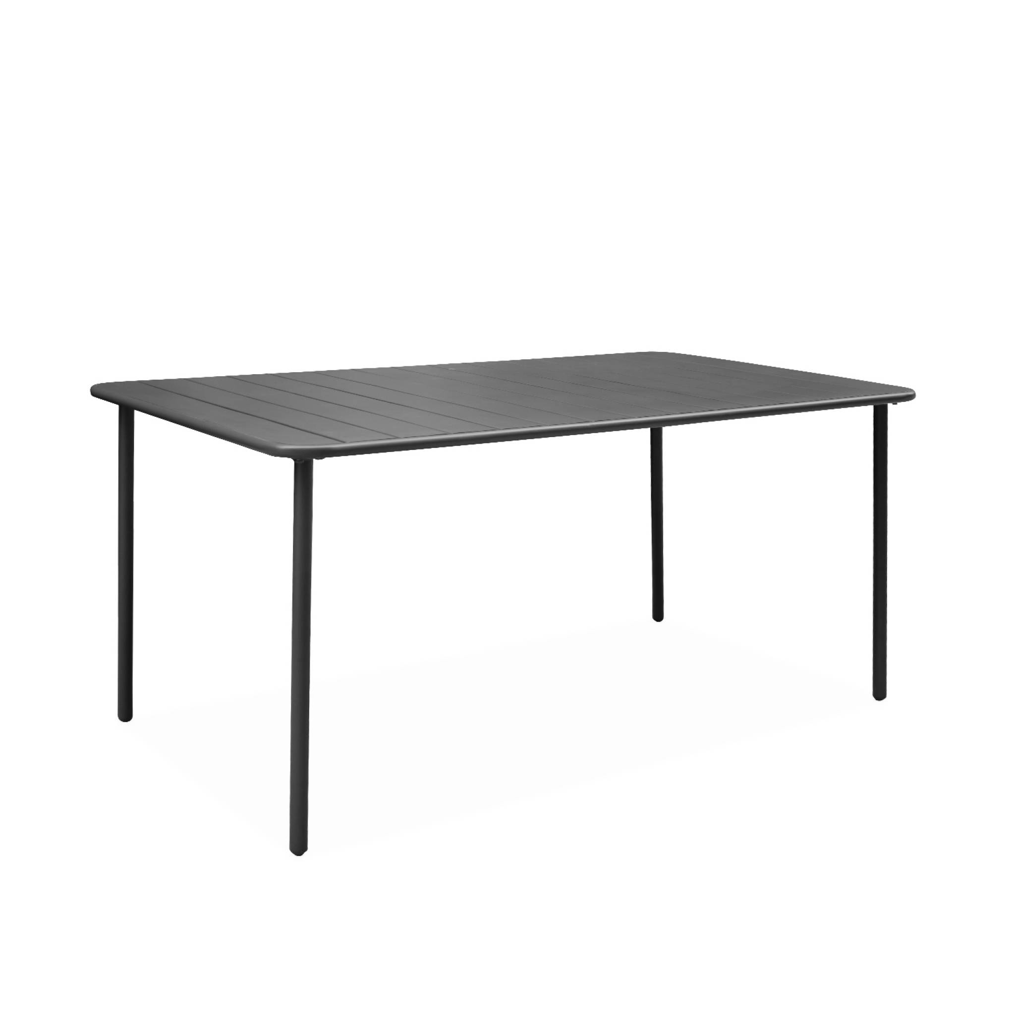 Table de jardin métal 6-8 places. anthracite. Amelia. 160x90xH72.5cm