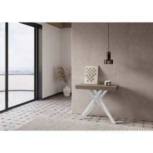 Consolle allungabile 90x40/300 cm Krack tortora gambe bianche