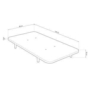 Base tapizada Air 3D - Con patas