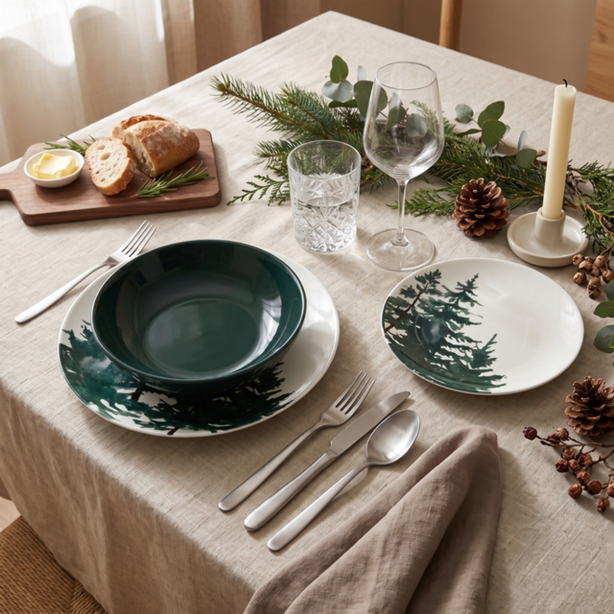 Servizio piatti 18 pezzi in ceramica - VERDE
