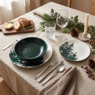 Servizio piatti 18 pezzi in ceramica - VERDE