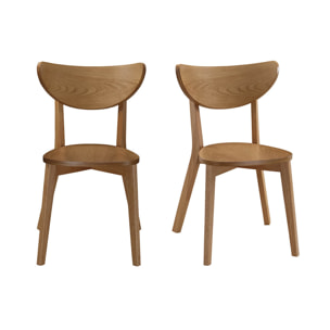 Chaises scandinaves bois clair (lot de 2) LEENA