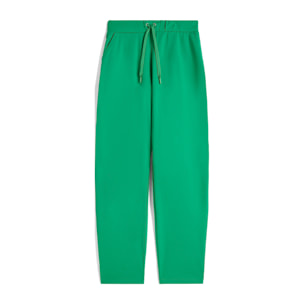 Pantaloni carrot fit in french terry con grafica sul fondo