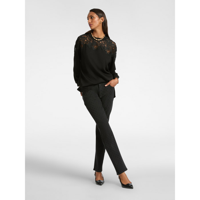 Elena Mirò - Jeans Monogram neri - Nero