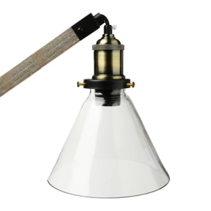 Lampe "Alak" - métal - bois & verre H59 cm