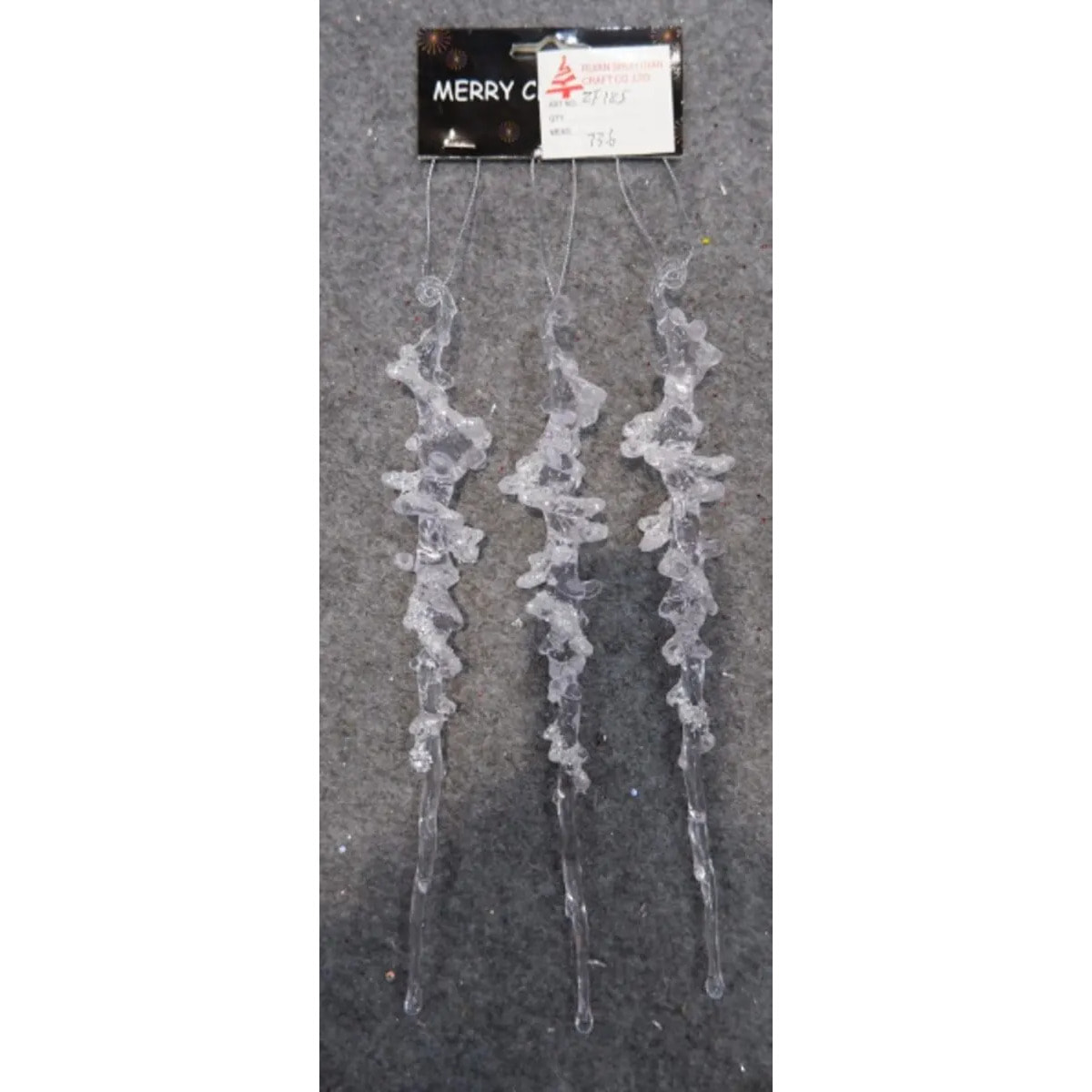 Décoration de sapin glaçon acrylique x3 25cm