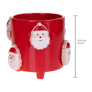 Cachepot con babbo natale - Pezzi 3 - ROSSO - Bianchi Dino SpA