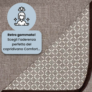 COPRIDIVANO PENISOLA DESTRA COMFORT, Antiscivolo, Cotone+Microfibra+Fibre Varie, Made in Italy - MARRONE