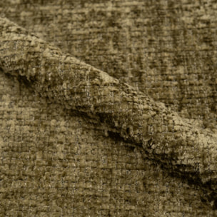 Chaise en velours chenillé vert olive et métal noir - Bloomy