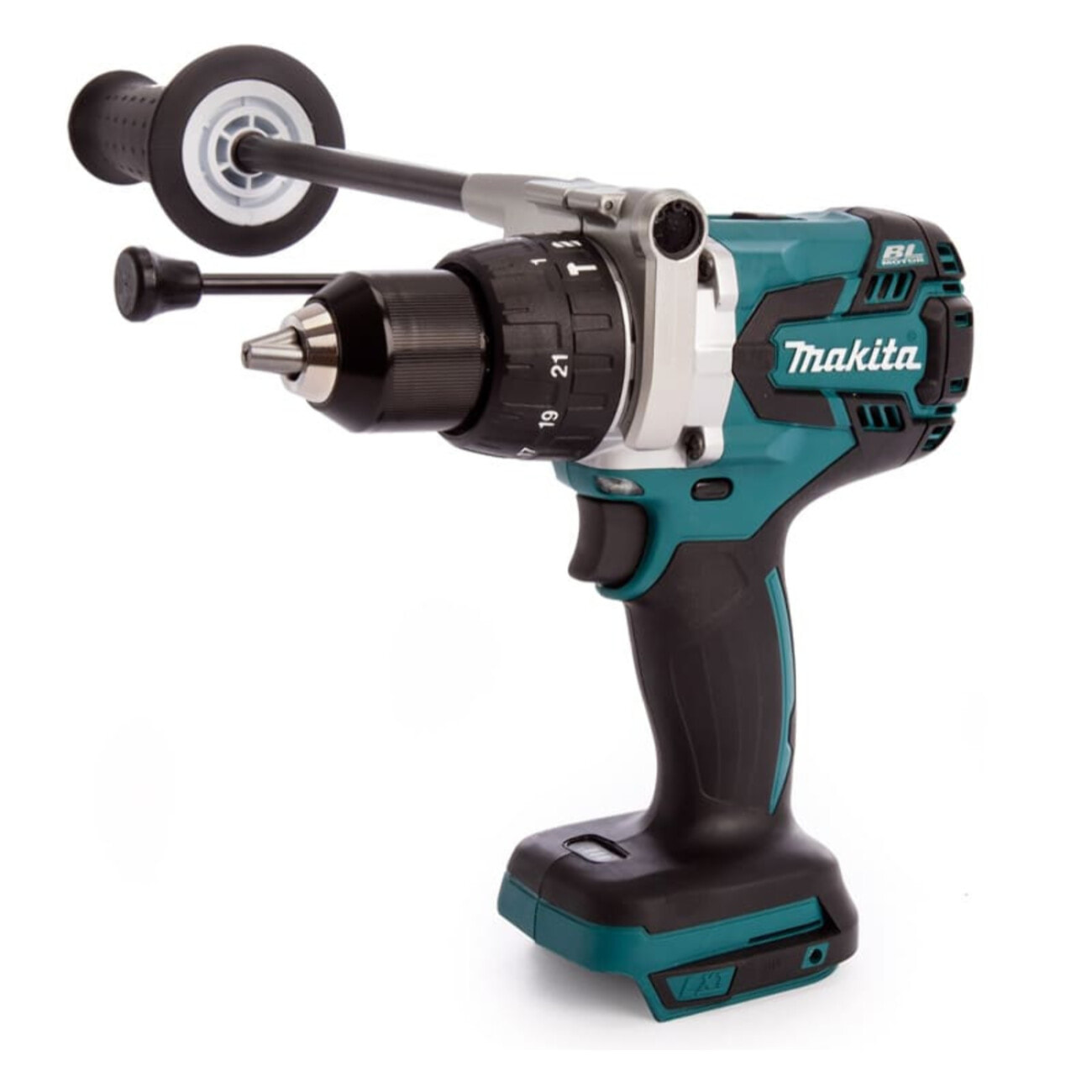 Juego de 3 máquinas 18 V Li-Ion 5 Ah MAKITA Taladro DHP481 + Amoladora DGA506 + Sierra DHS680 - 2 baterías, cargador, maletín - DLX3095PTJ