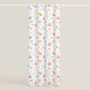 Cool Kids - Cortina Estampada - Con Ojales - 100% Algodón - Confetti