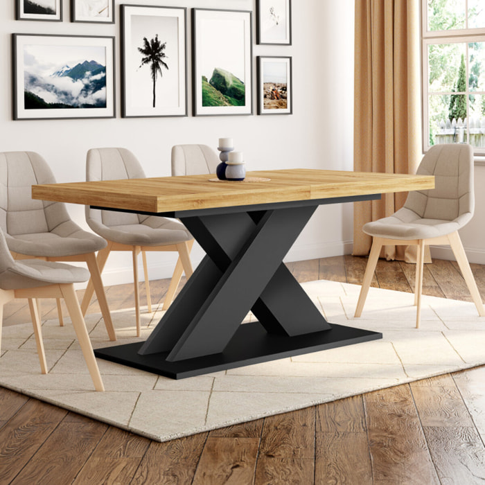Table à manger extensible Alexia - Bois - Noir