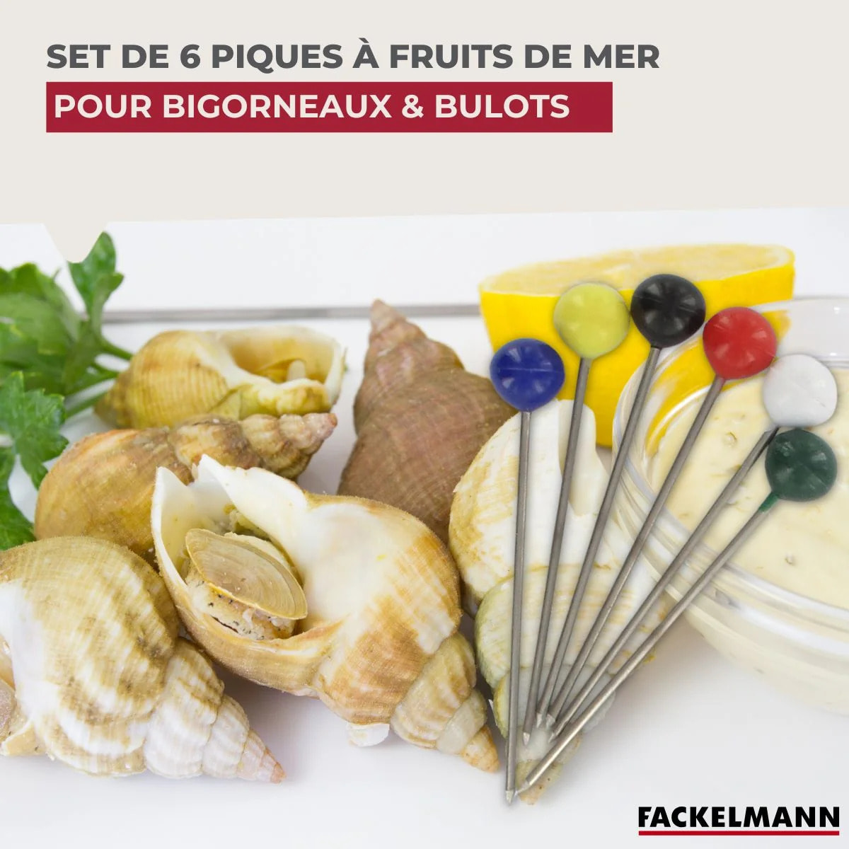 Lot de 6 pics à bigorneaux Fackelmann