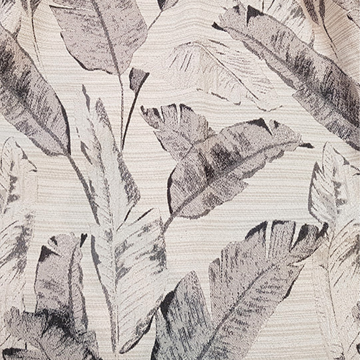 Tissu imprimé 'feuilles' - Gris clair