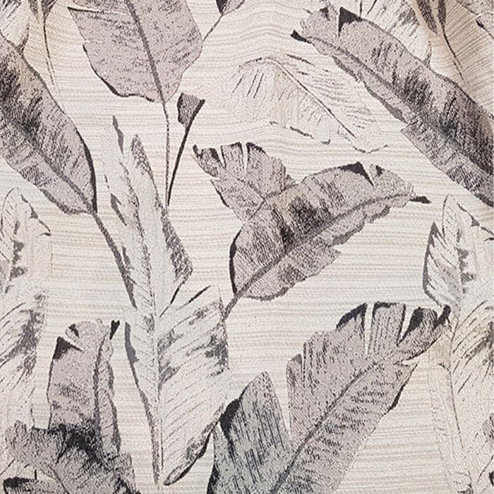 Tissu imprimé 'feuilles' - Gris clair