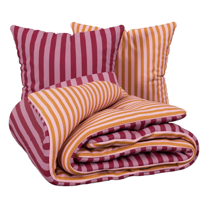Parure de lit enfant imprimée Cherry rouge grenat 240x220cm