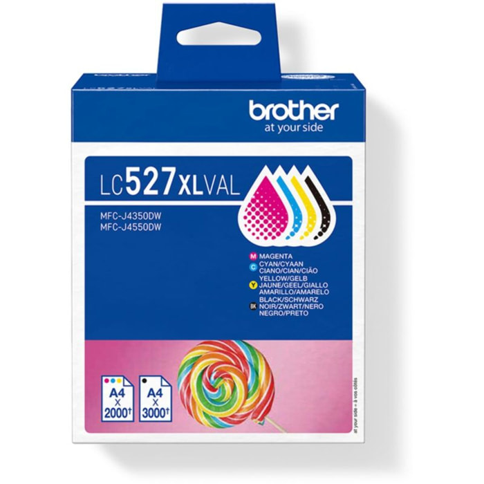Cartouche d'encre BROTHER LC527XLVAL 4 couleurs N/Y/M/C