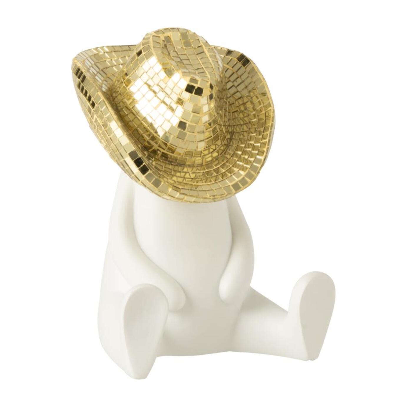 J-Line décoration Cowboy Mosaïque - polyresin - wit/goud