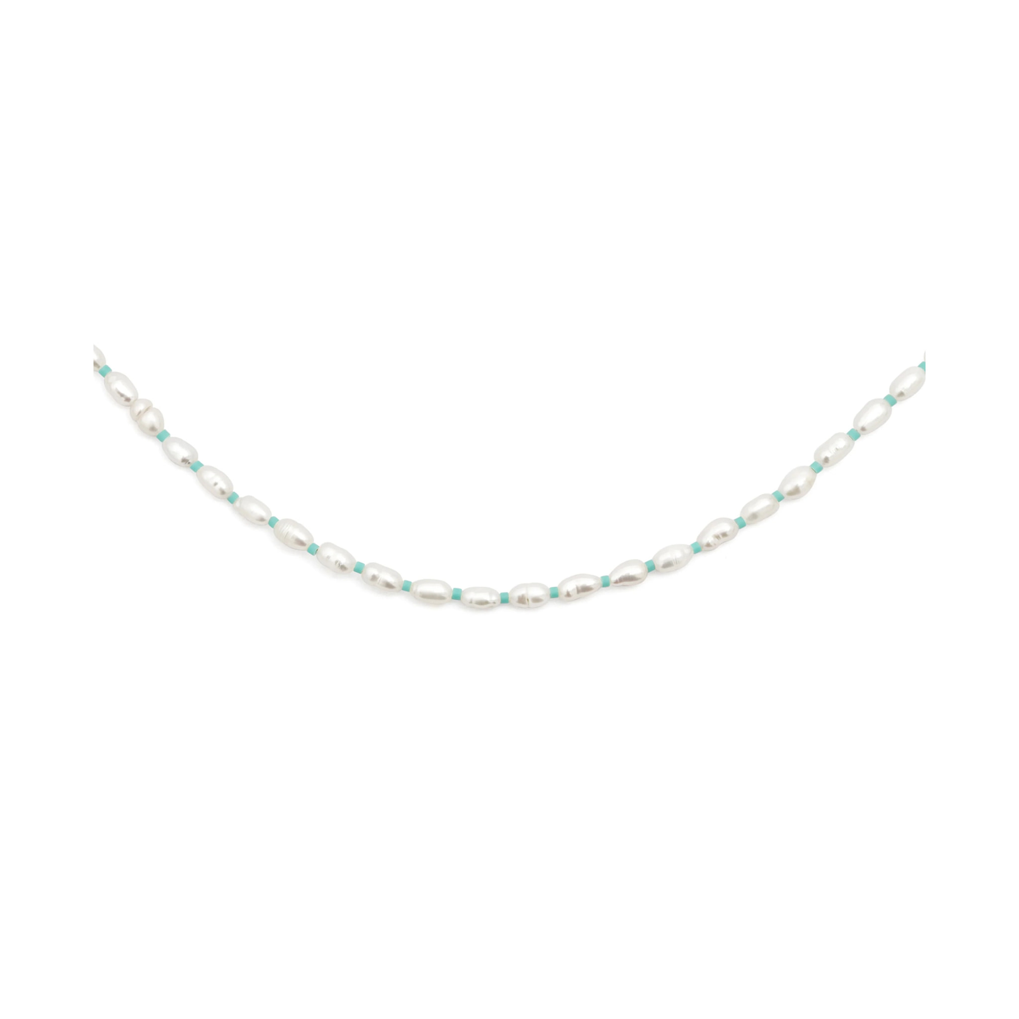 Collar Pompeya Turquesa Acero Baño Oro