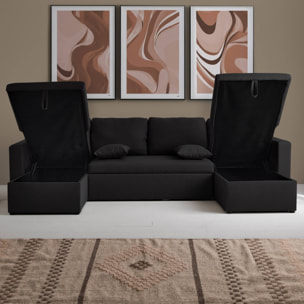 Canapé panoramique convertible 4 places tissu URBAN