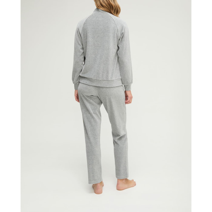 Pijama mujer de terciopelo con cremallera