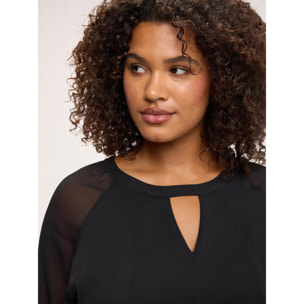 Fiorella Rubino - Vestito corto svasato in georgette - Nero